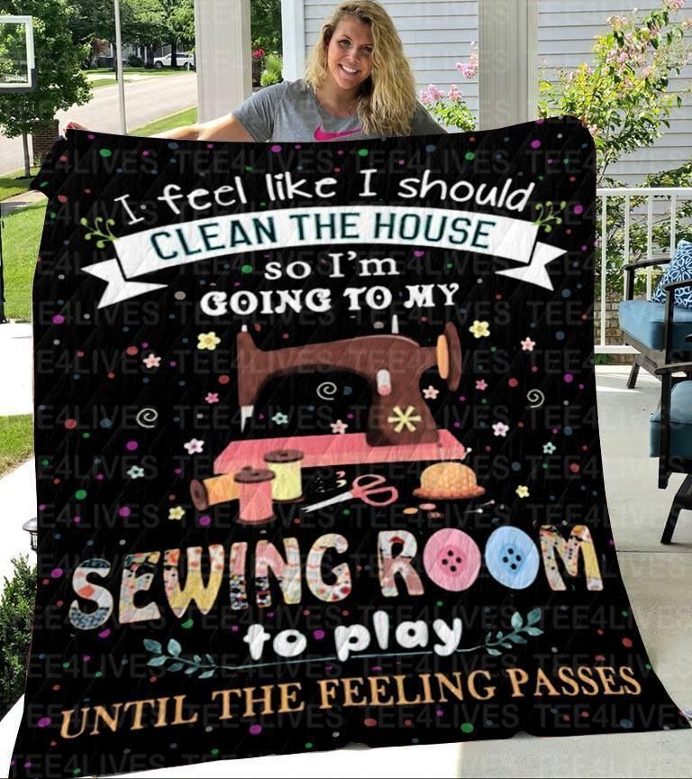 Sewing Room Sherpa Fleece Blanket