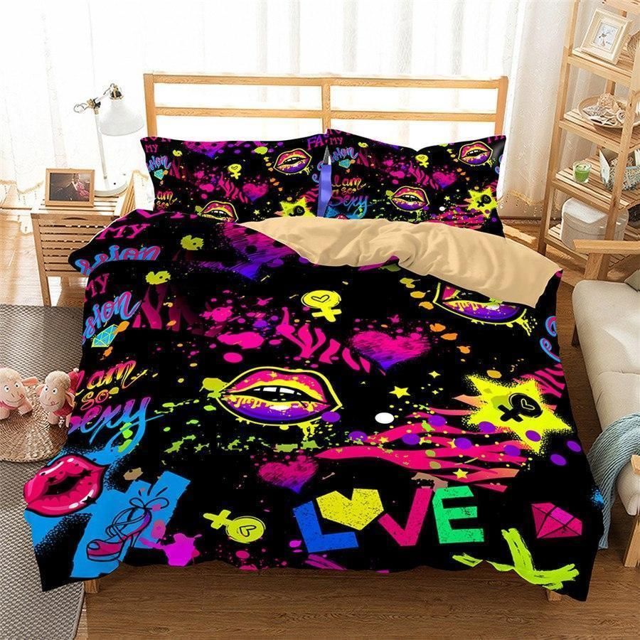 Sexy Love Touch Watercolor Pink Bedding Set