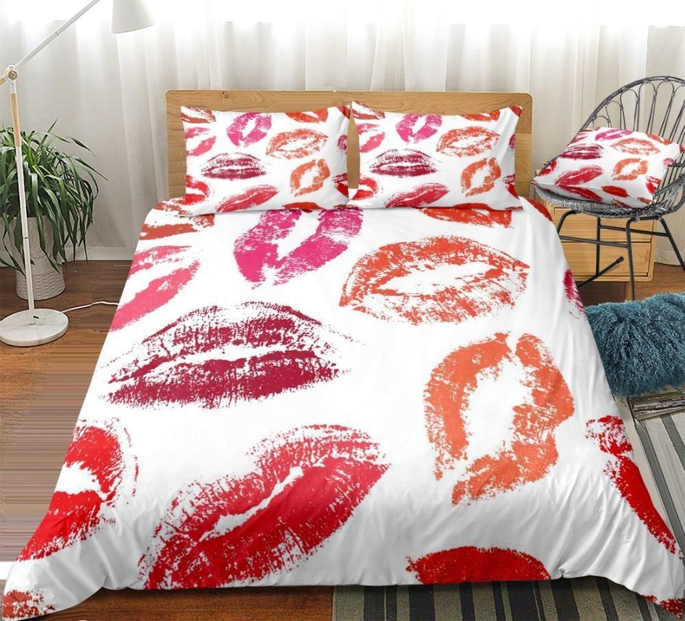 Sexy Red Lips Bedding Set