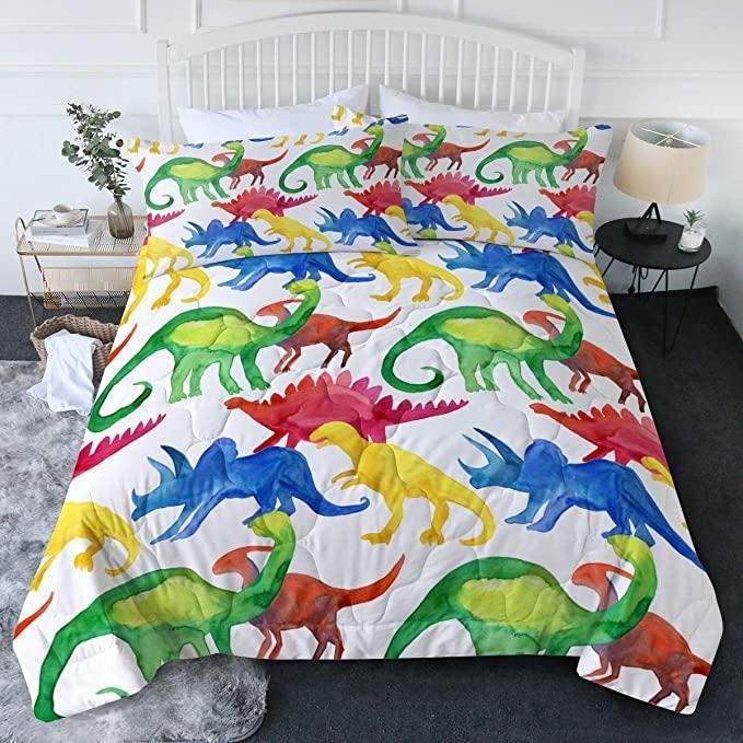 Shadow Colored Dinosaurs Bedding Set