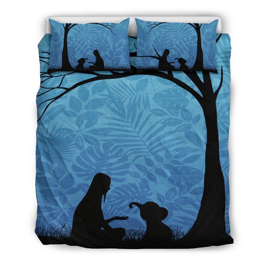 Shadow Girl And Elephant Baby Bedding Set
