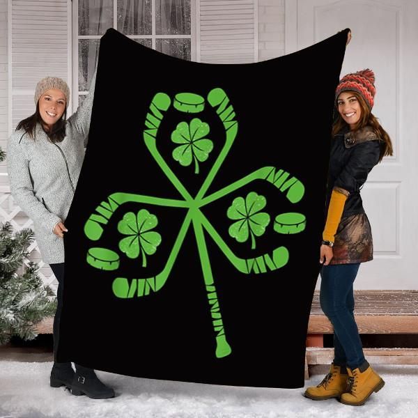 Shamrock Hockey Irish Sherpa Fleece Blanket