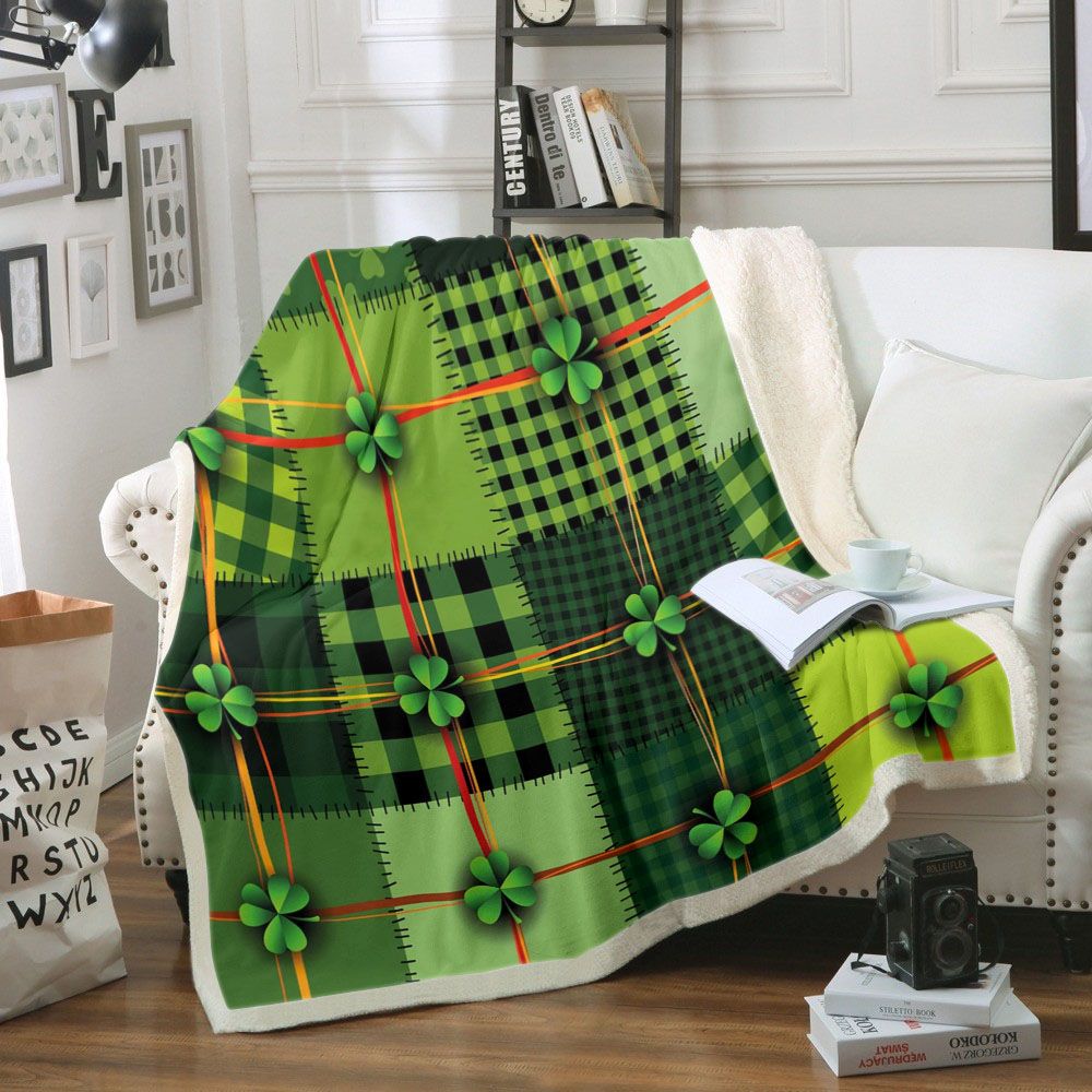 Shamrock St Patricks Day Fleece Blanket