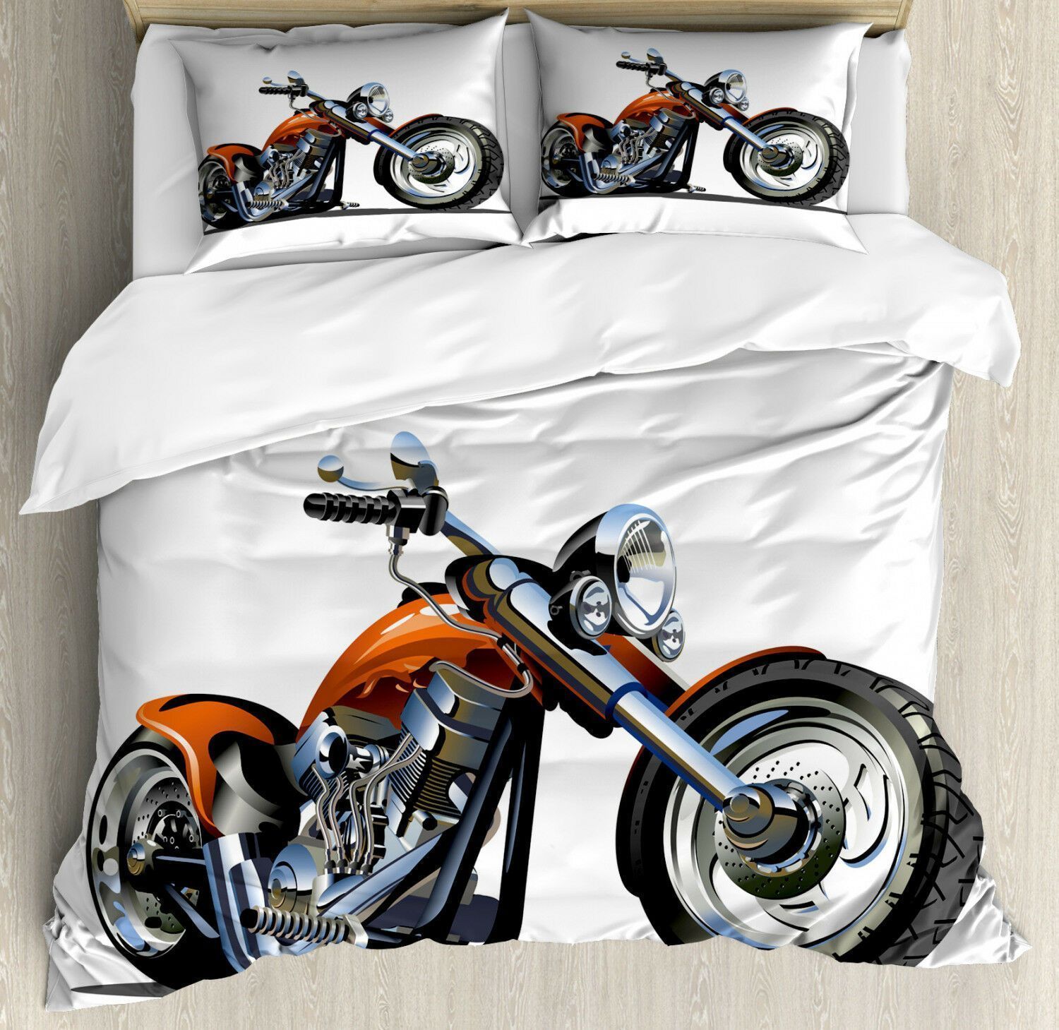 Shams Motorbike Adventure Print Bedding Set