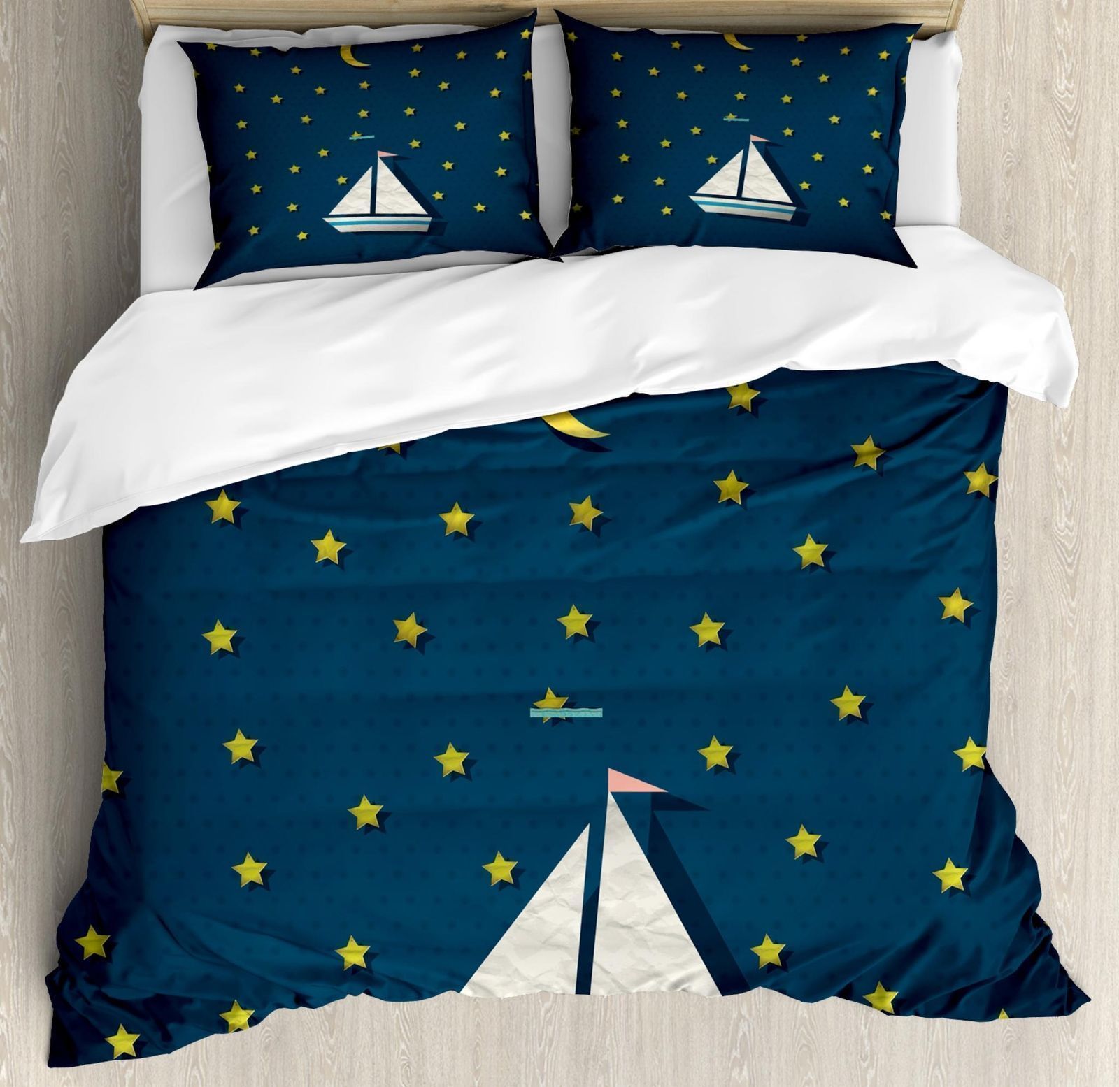 Shams Stars Blue Bedding Set