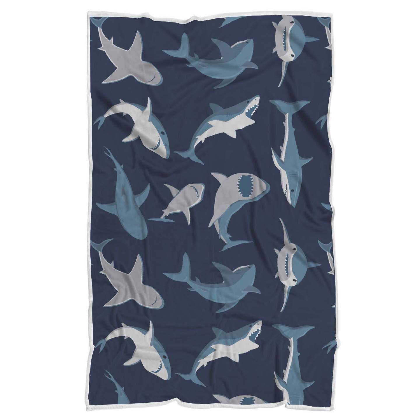 Shark Action Pattern Sherpa Fleece Blanket