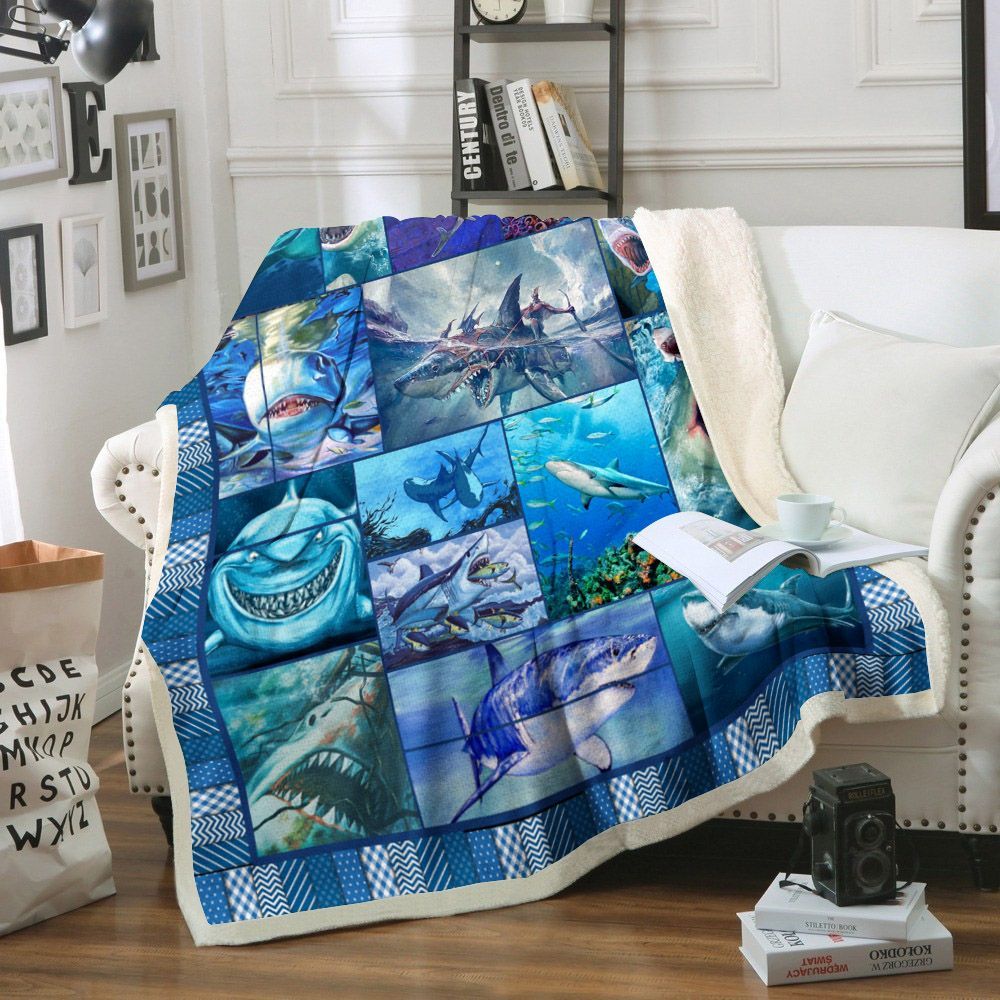 Shark Sherpa Fleece Blanket