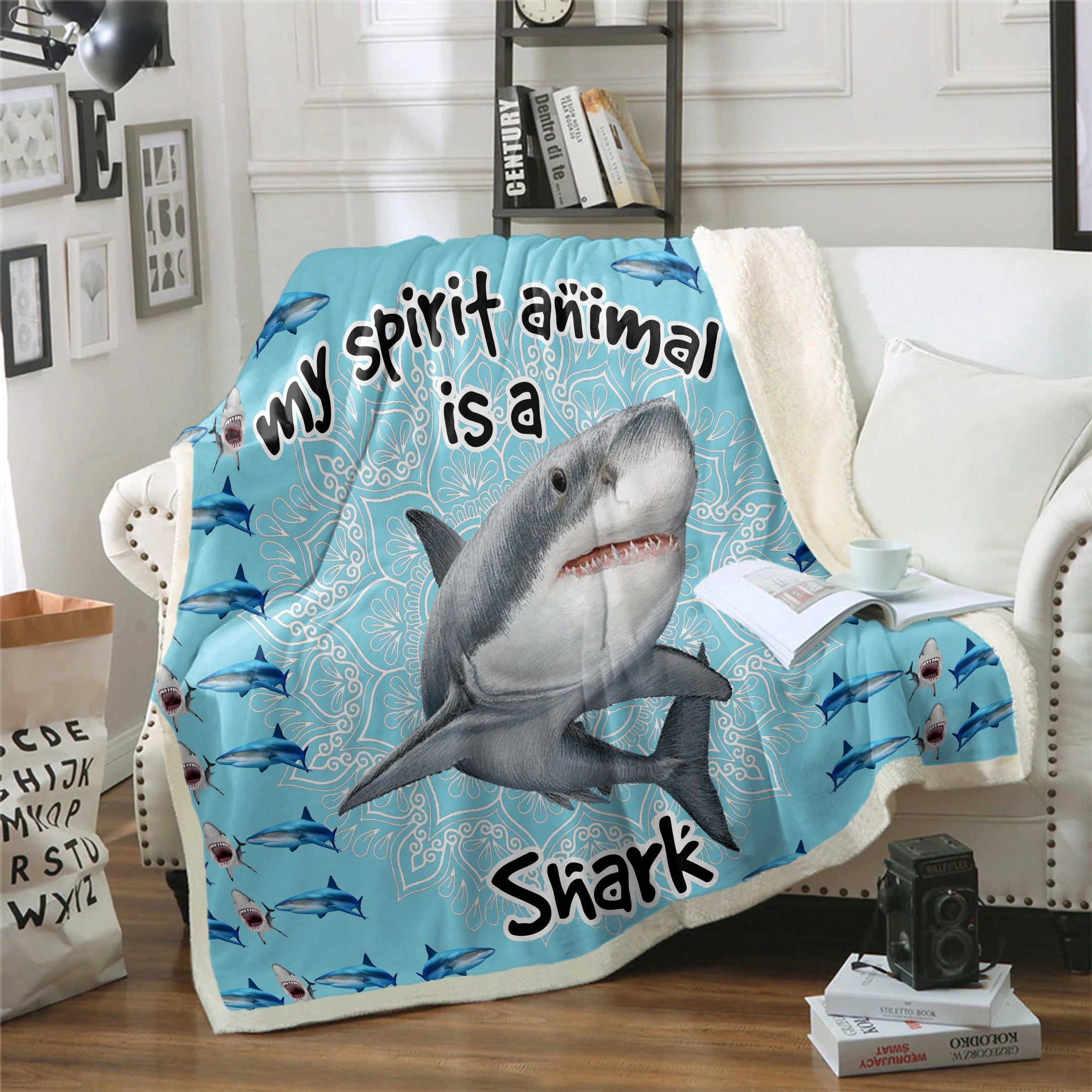 Shark Sherpa Fleece Blanket