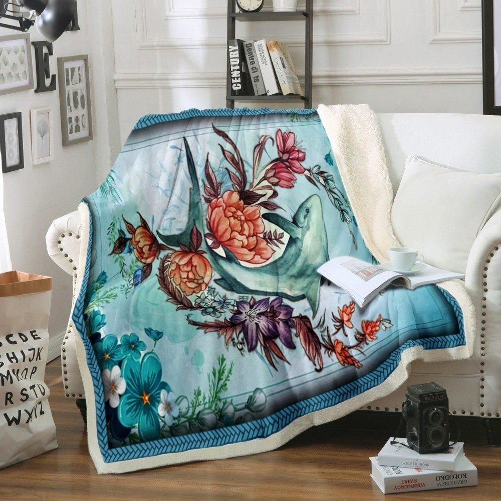 Shark Sherpa Fleece Blanket