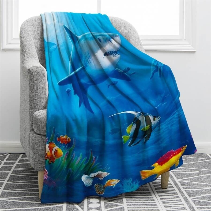 Shark Sherpa Fleece Blanket