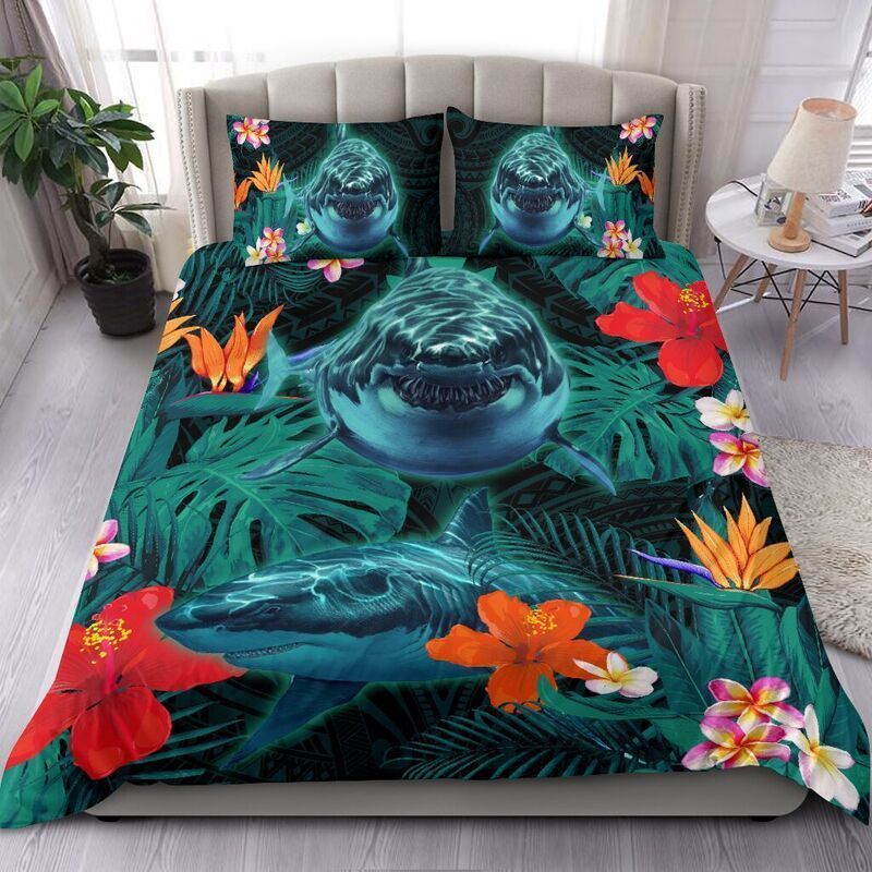 Shark Floral Bedding Set