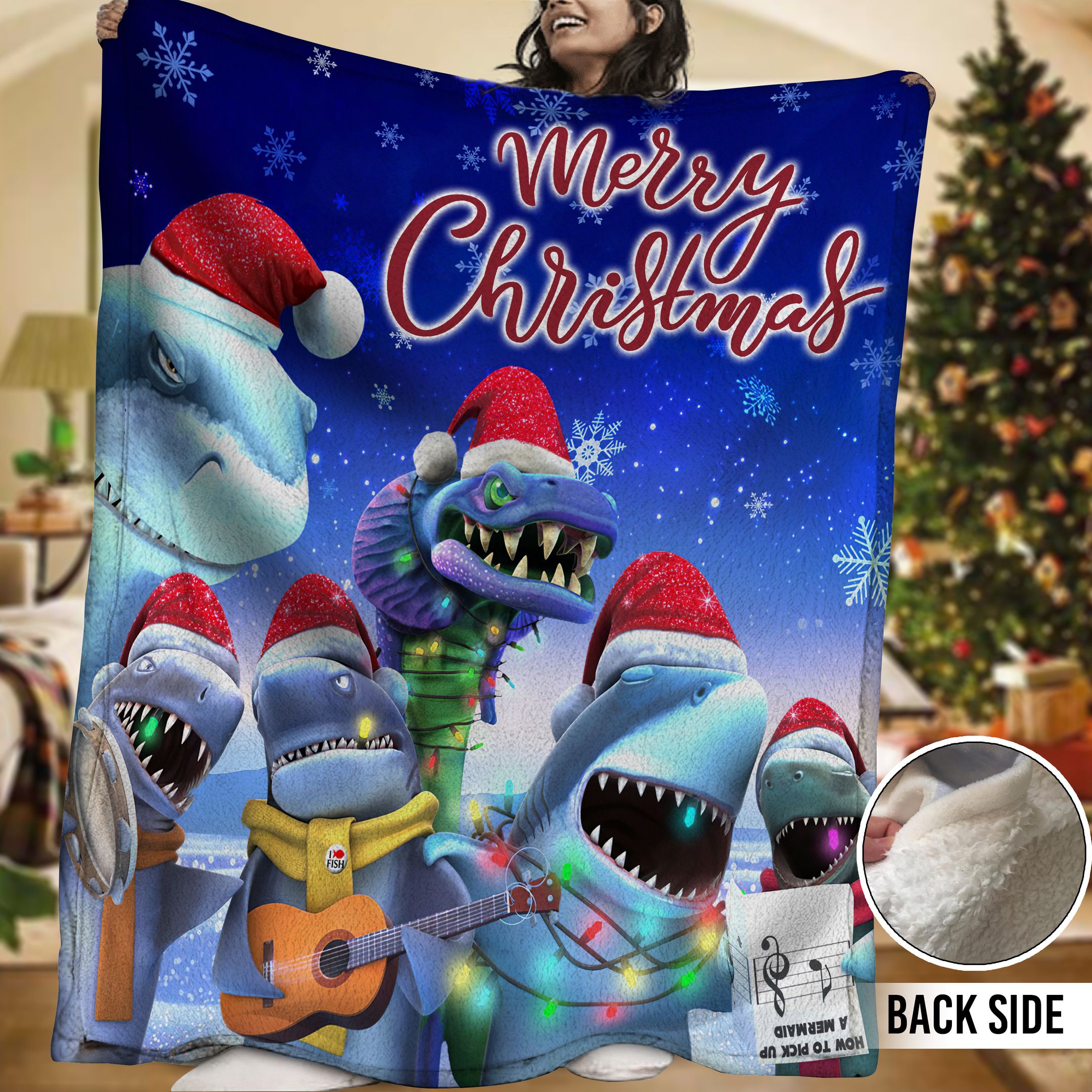 Shark Sherpa Fleece Blanket