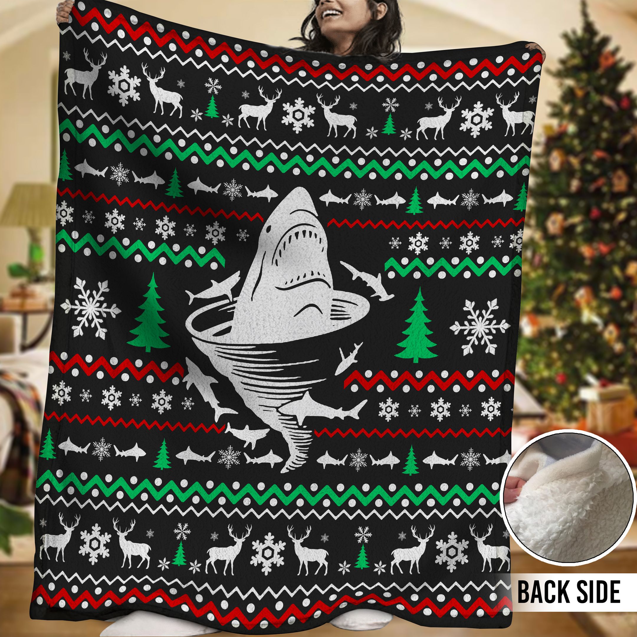 Shark Sherpa Fleece Blanket