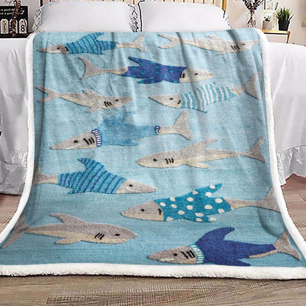Shark Sherpa Fleece Blanket