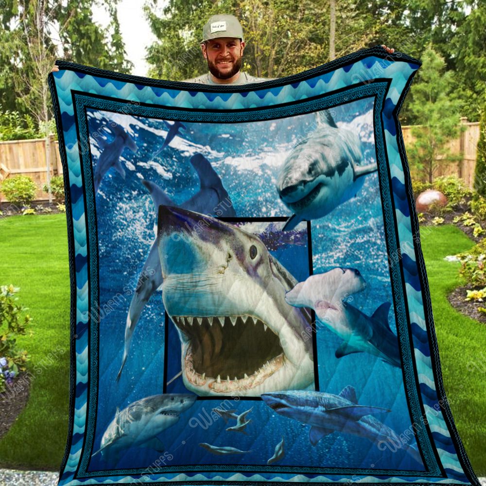 Shark Ocean Quilt Blanket Pb90 Dhc1312127Dd
