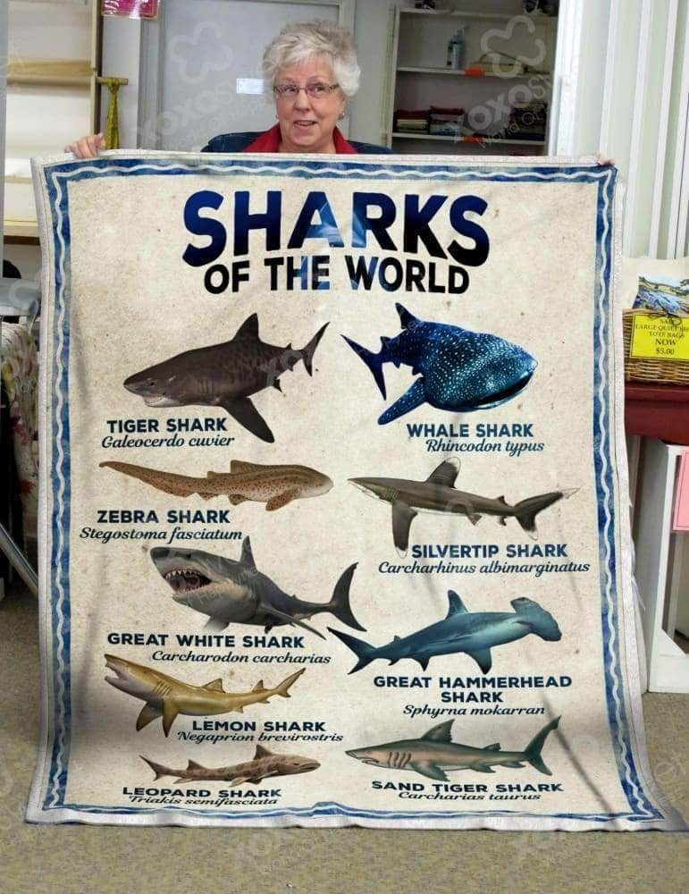 Shark Of The World Sherpa Fleece Blanket