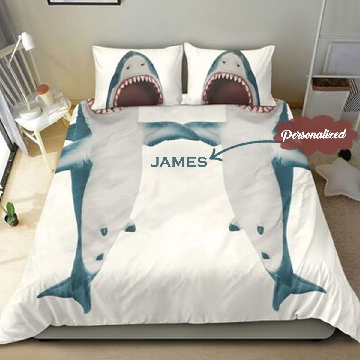 Shark Personalized Bedding Set
