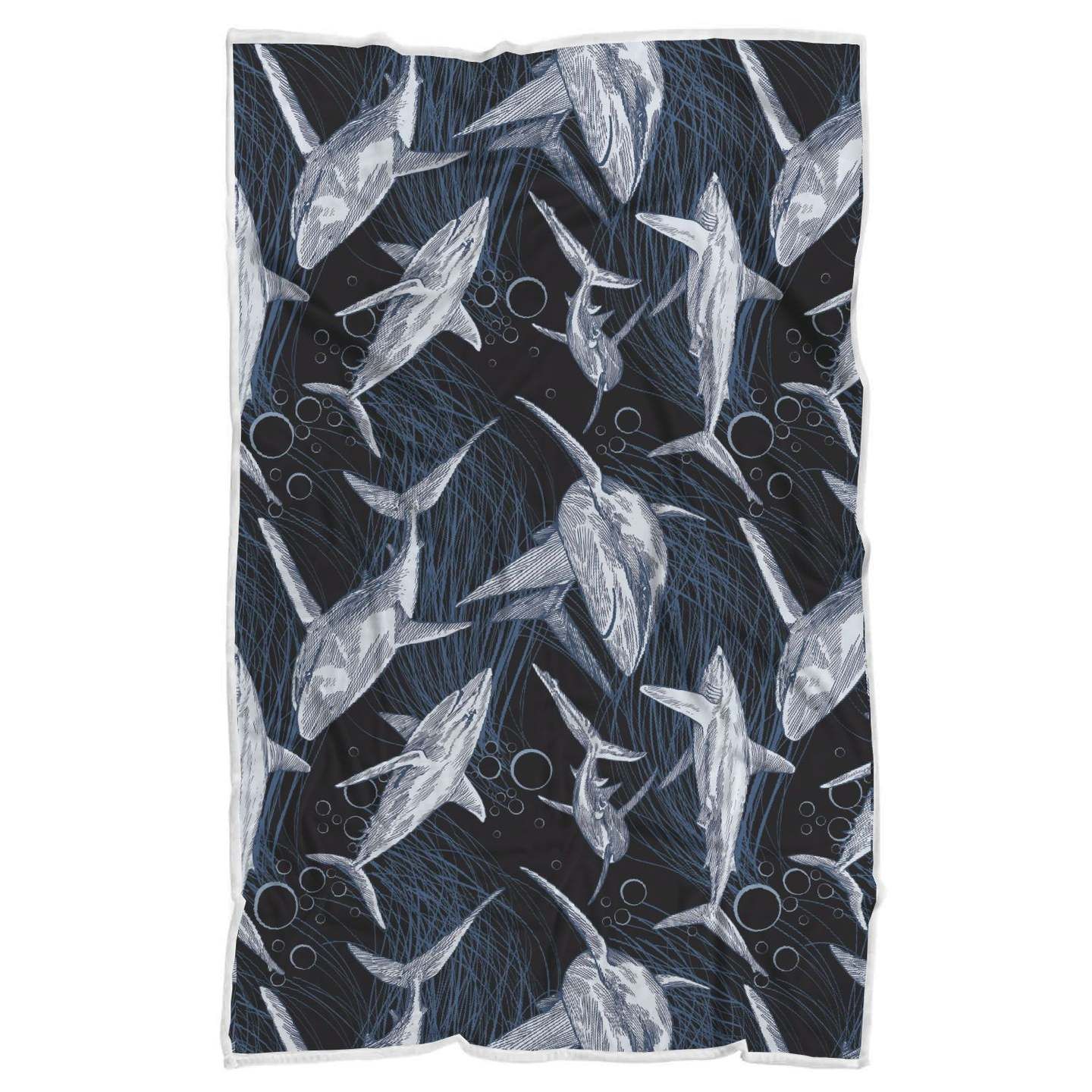 Shark Print Pattern Sherpa Fleece Blanket