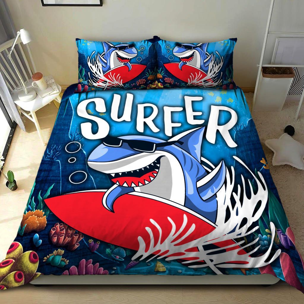 Shark Surfing Bedding Set