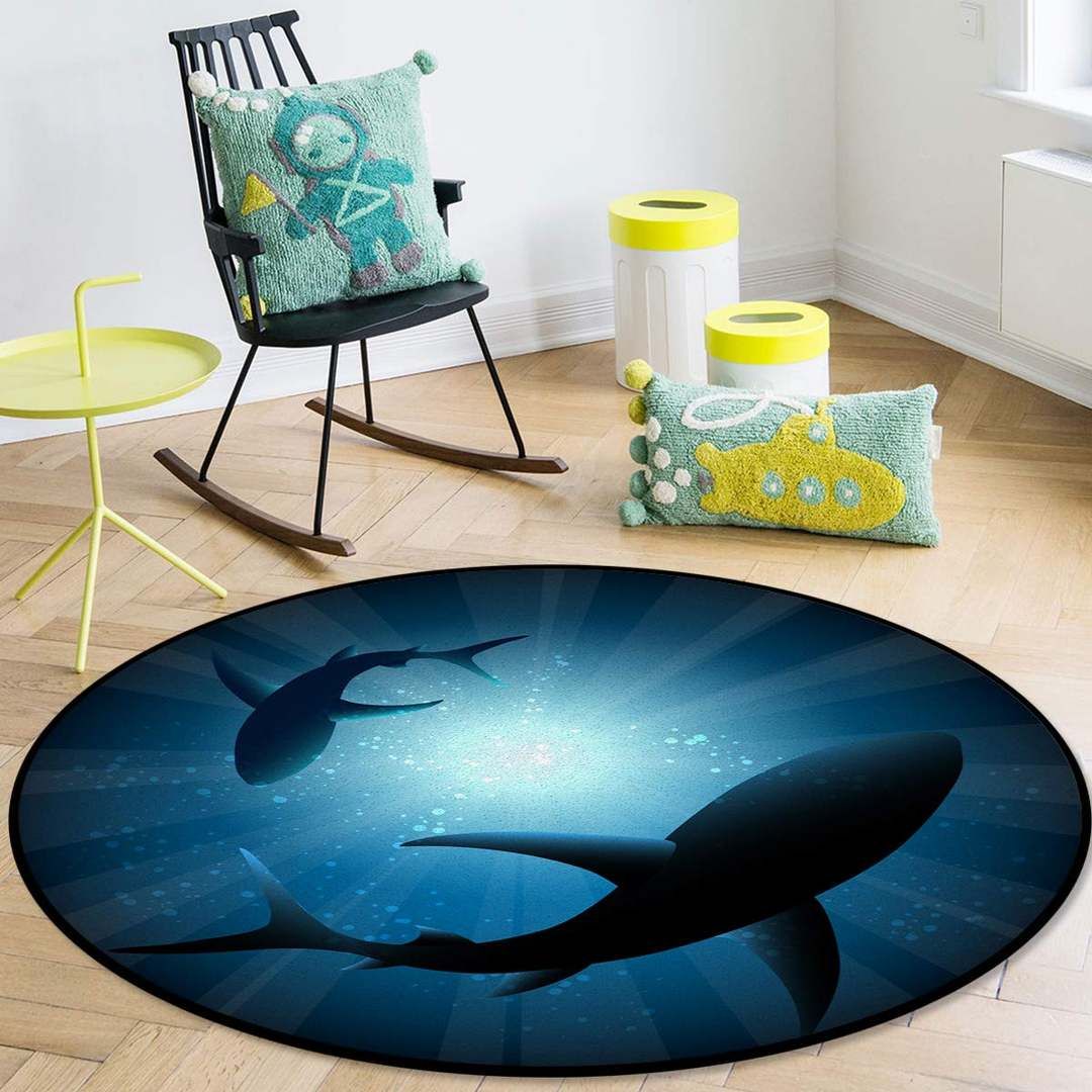 Sharks Round Carpet