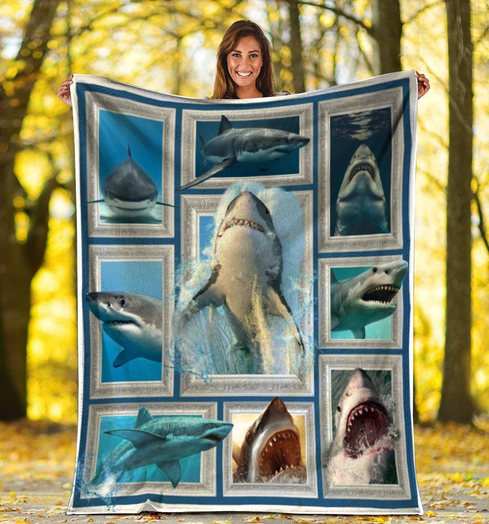Sharks For Shark Lovers Sherpa Fleece Blanket