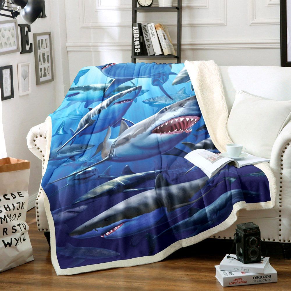 Sharks Sherpa Fleece Blanket
