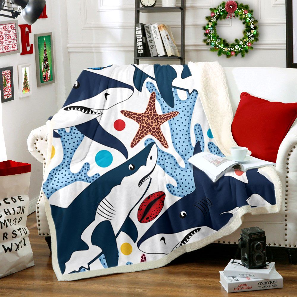 Sharks Sherpa Fleece Blanket