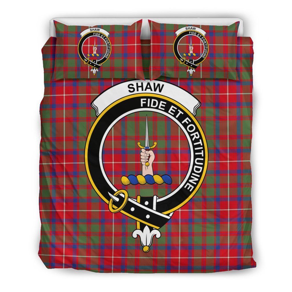 Shaw Red Clan Badge Tartan Bedding Set