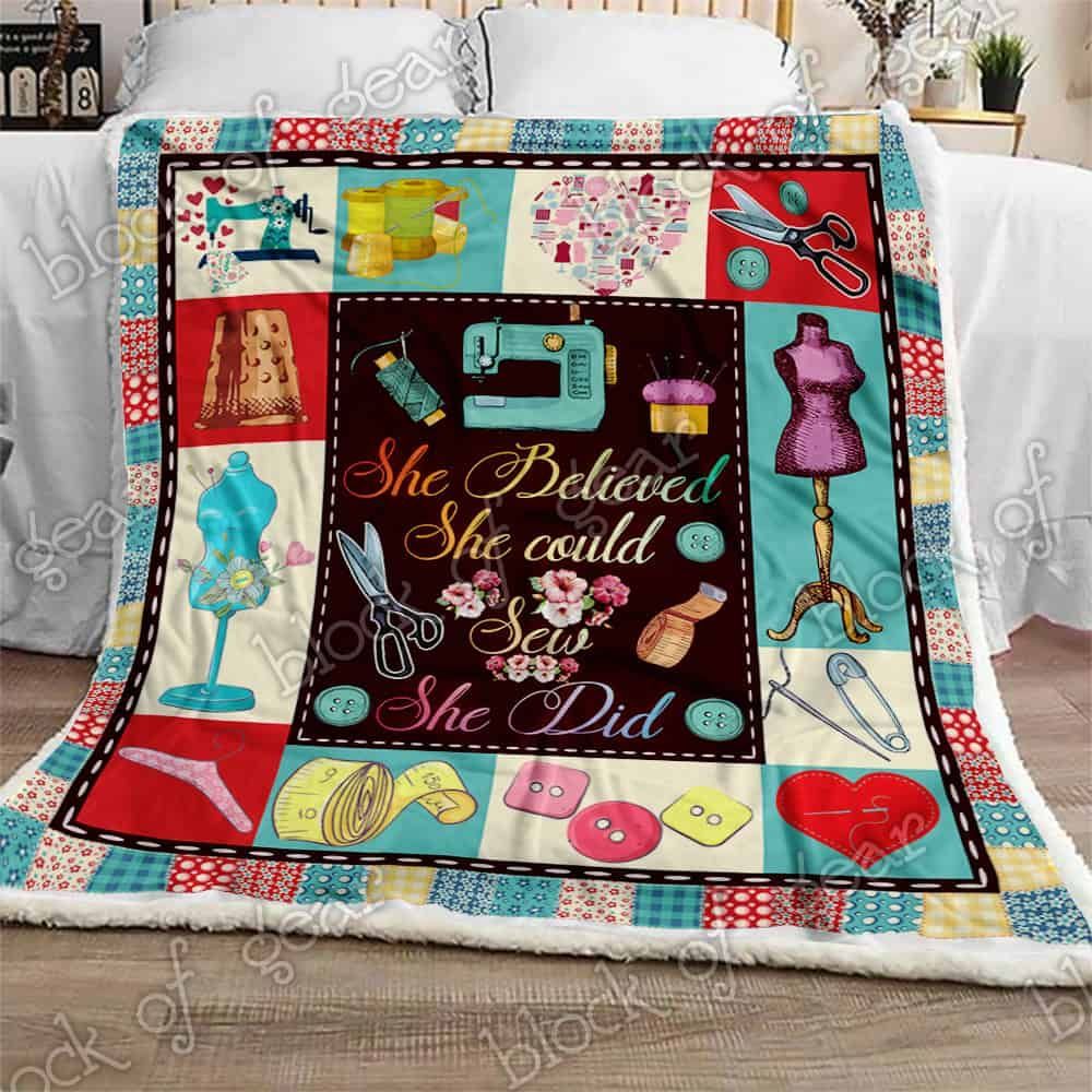 She Believed She Could Sew She Did Fleece Blanket
