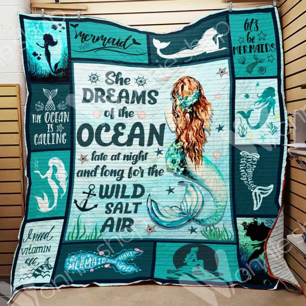 She Dreams Of The Ocean Mermaid GS-CL-LD3110 Quilt Blanket