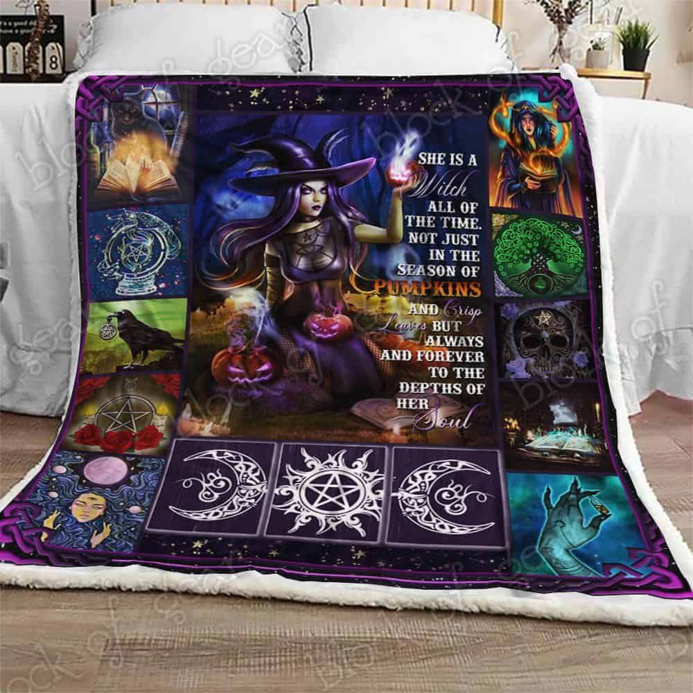 She Is A Witch All Of The Time Sherpa Fleece Blanket