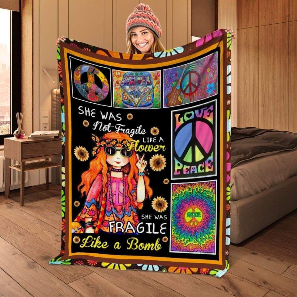 She Not Fragile Like A Flower Sunflower Fleece Blanket Giving For Friends
