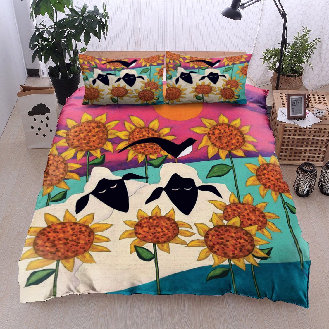 Sheep And Sunflower Bedding Set