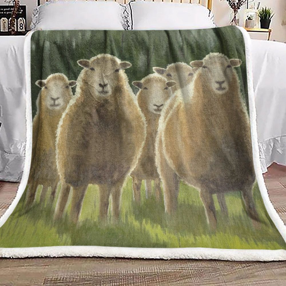 Sheep Sherpa Fleece Blanket