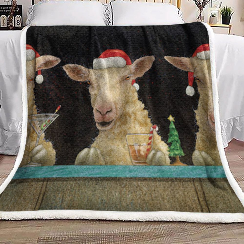 Sheep Christmas Sherpa Fleece Blanket