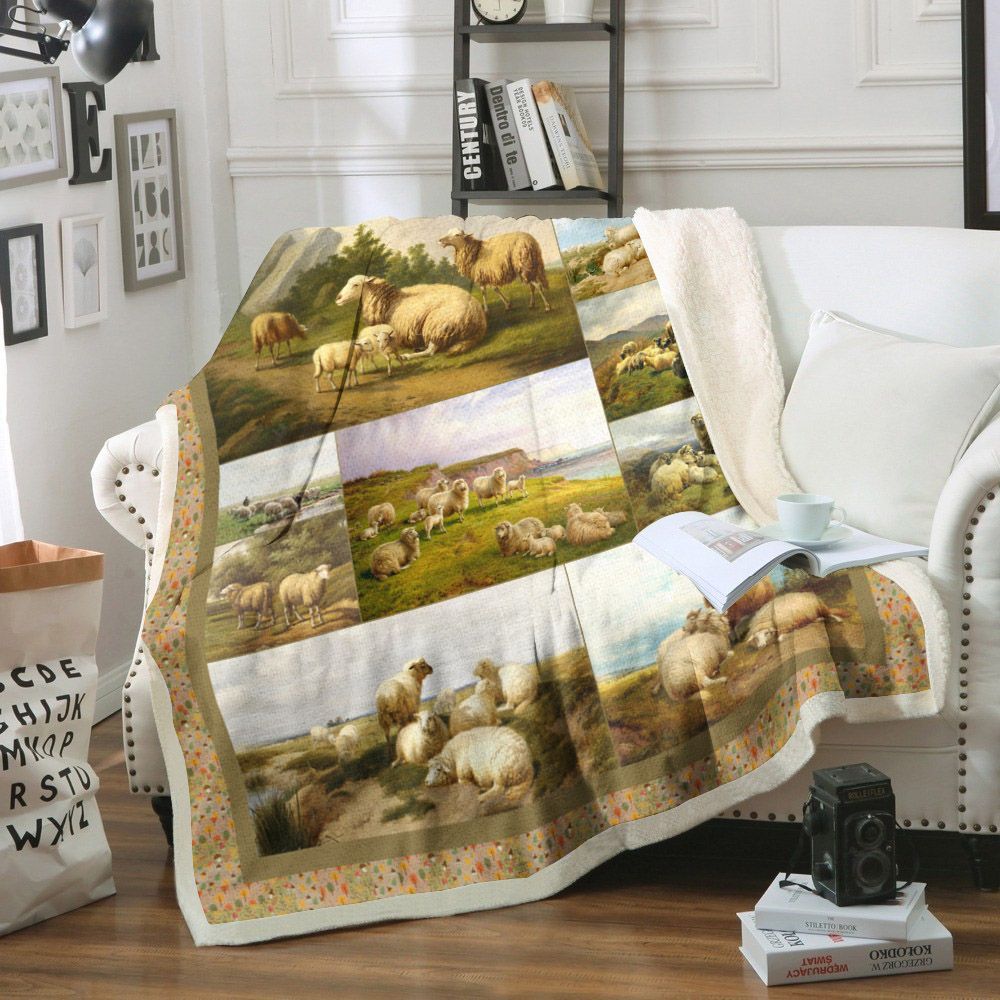Sheep Sherpa Fleece Blanket
