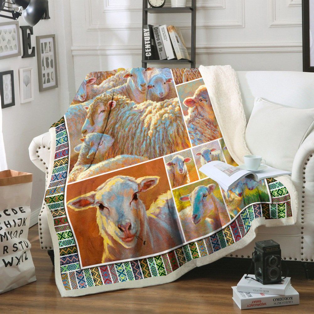 Sheep Sherpa Fleece Blanket