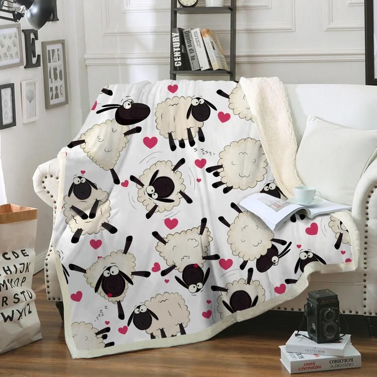 Sheep Sherpa Fleece Blanket