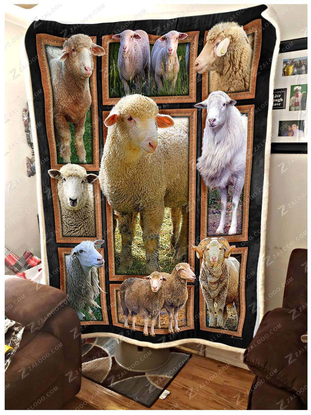 Sheep Sherpa Fleece Blanket