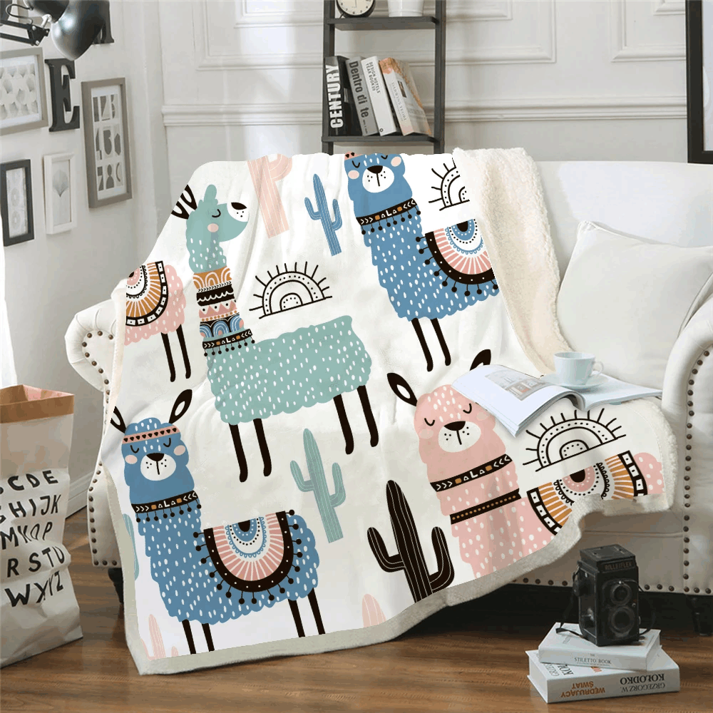 Sheep Sherpa Fleece Blanket