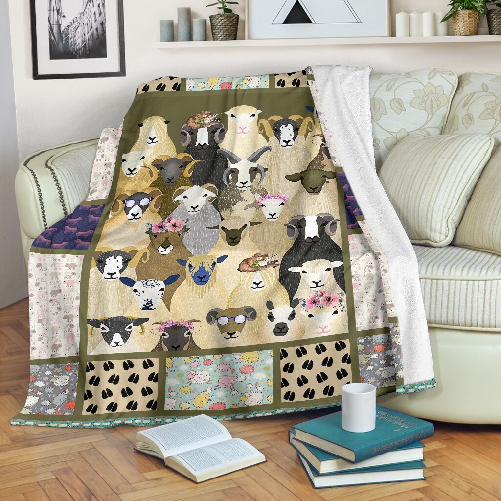 Sheep Sherpa Fleece Blanket