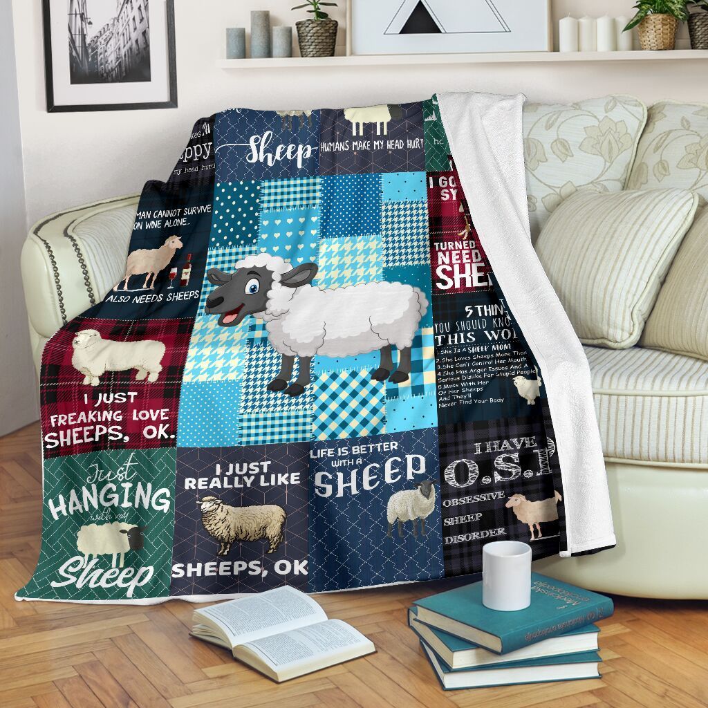 Sheep Sherpa Fleece Blanket