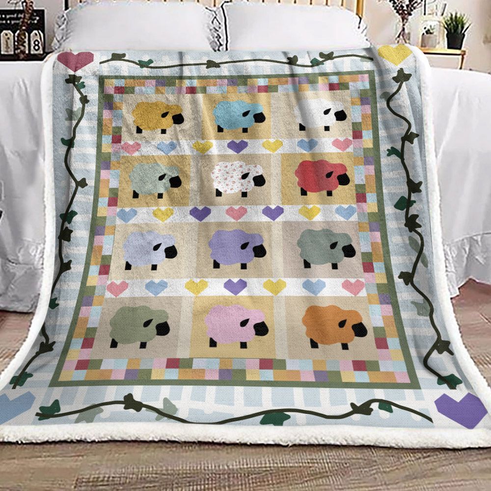 Sheep Sherpa Fleece Blanket