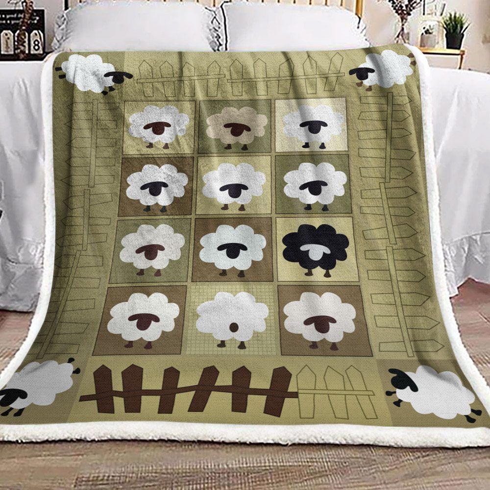 Sheep Sherpa Fleece Blanket