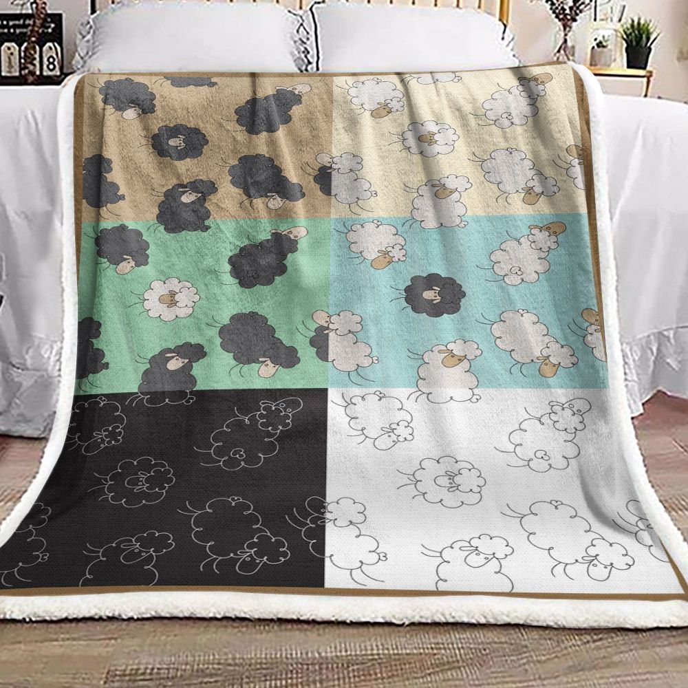 Sheep Sherpa Fleece Blanket