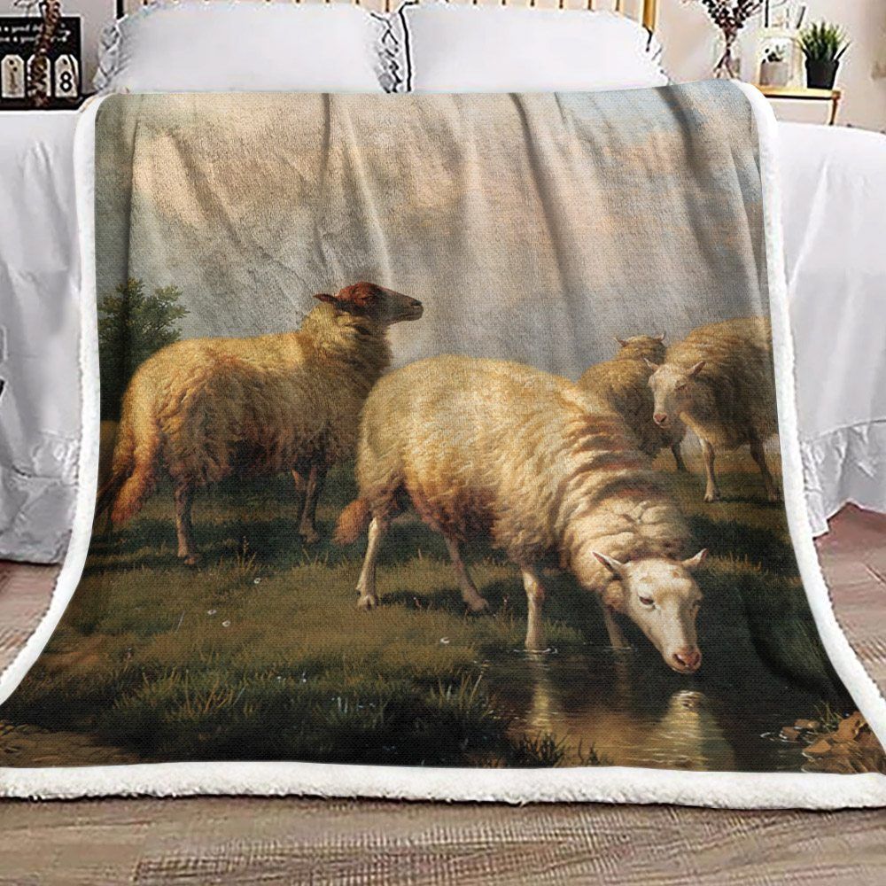Sheep Sherpa Fleece Blanket