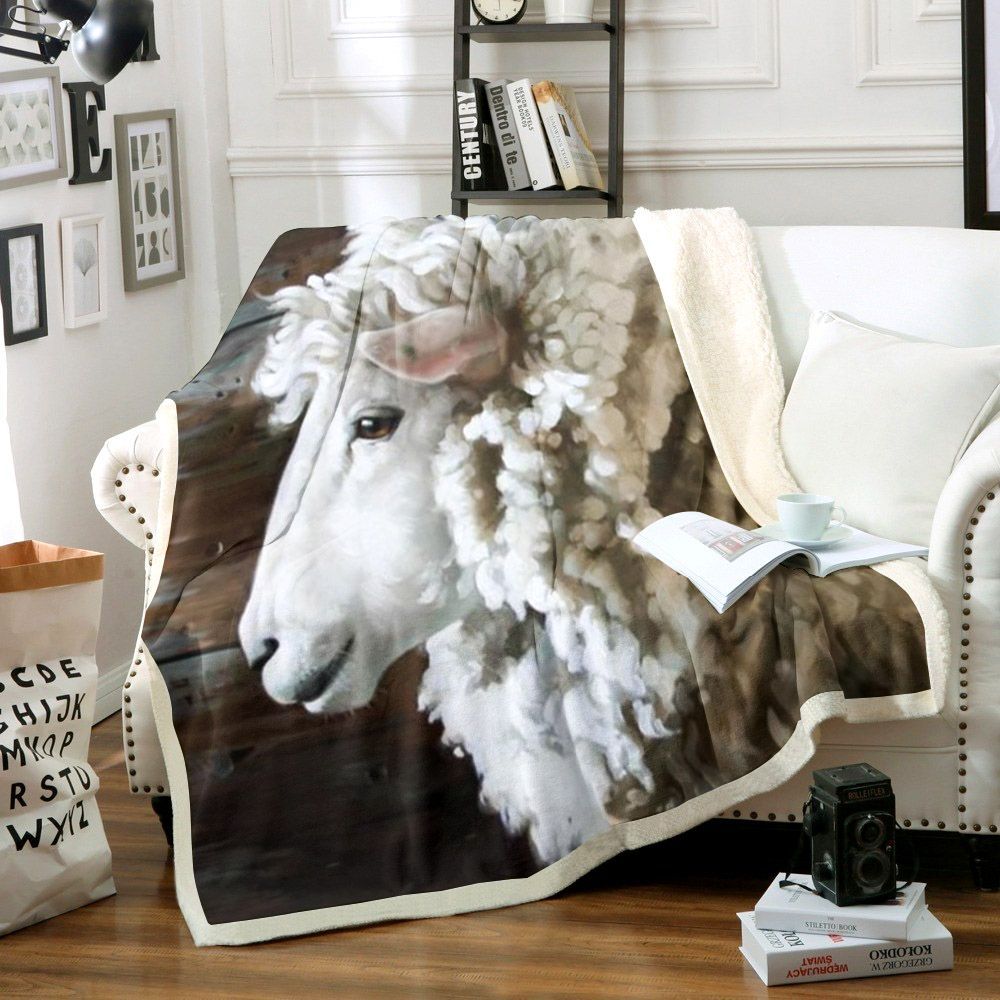 Sheep Sherpa Fleece Blanket