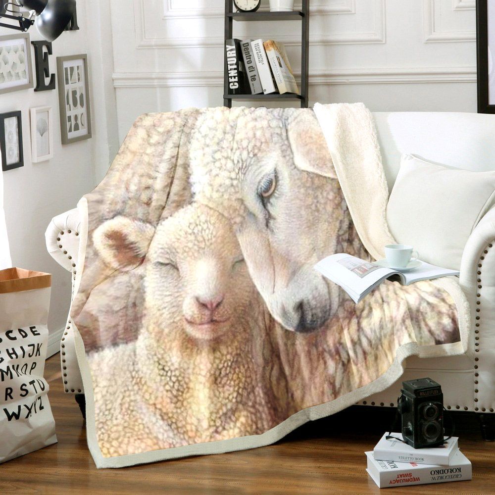 Sheep Sherpa Fleece Blanket