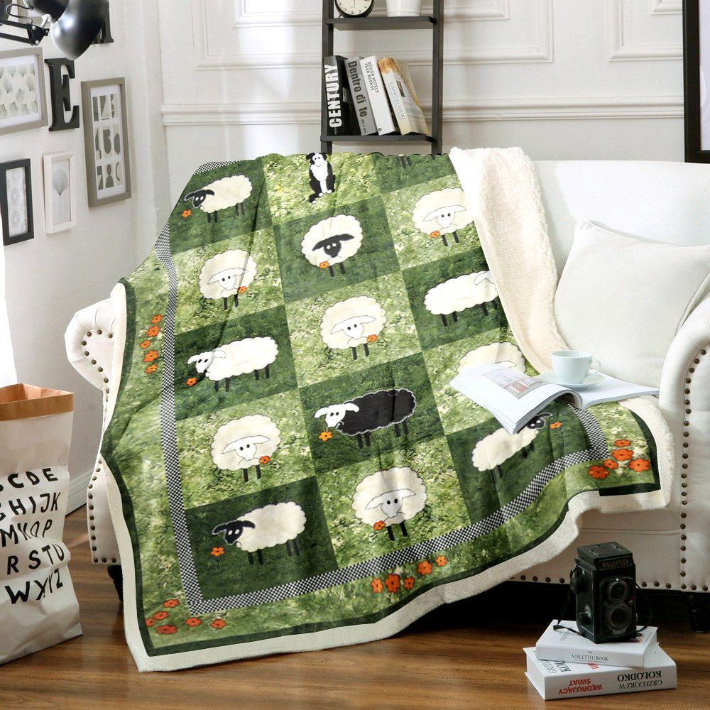 Sheep Sherpa Fleece Blanket