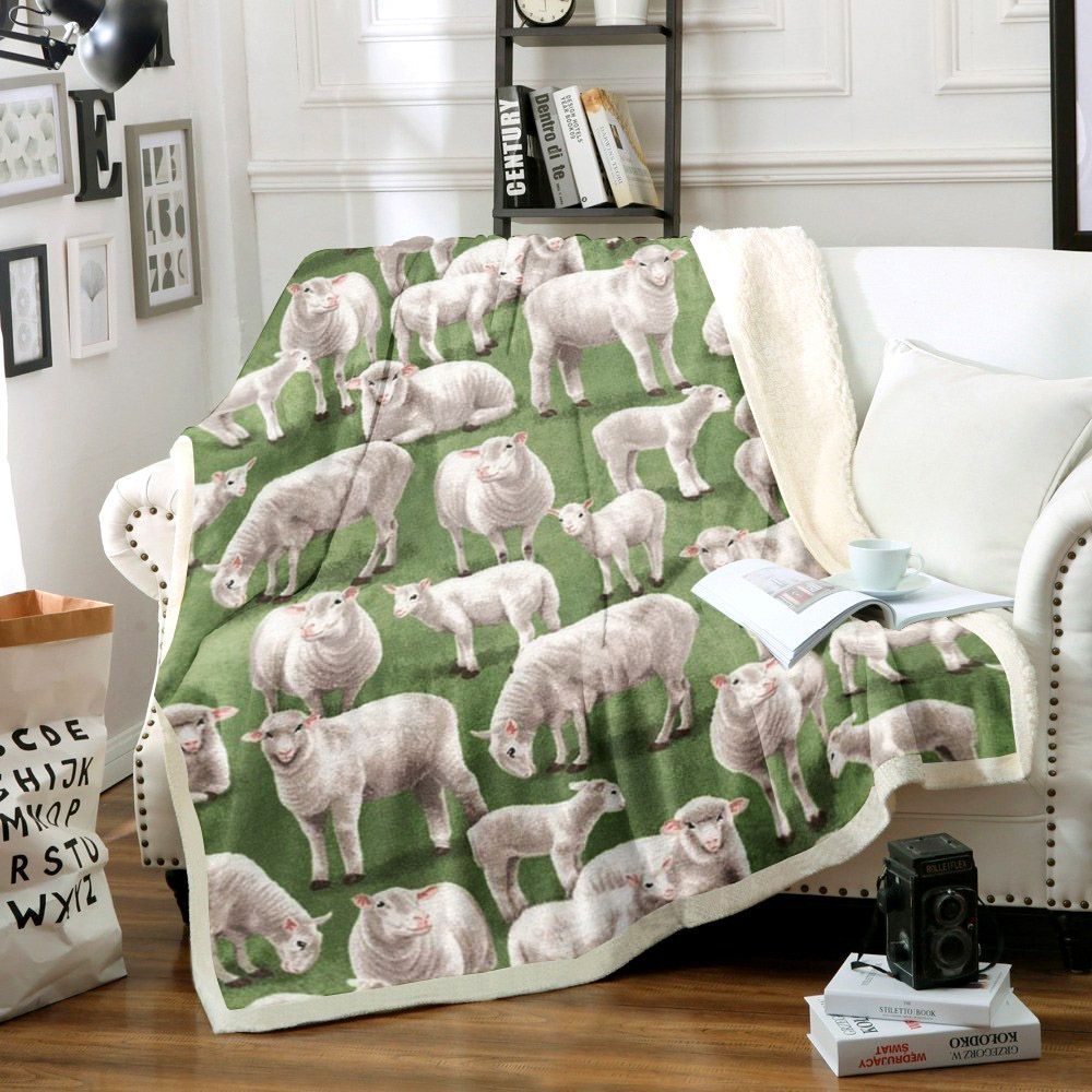 Sheep Sherpa Fleece Blanket